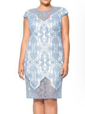 Tadashi Shoji Plus Embroidered Tulle Sheath Dress | Size 16 NWT